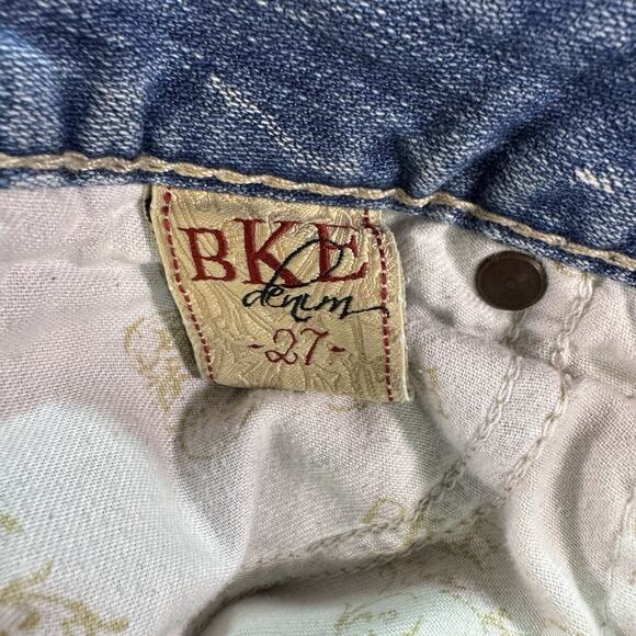 BKE Buckle Star Stretch BWX227 Distressed Denim Jean Shorts 27 - Picture 6 of 7